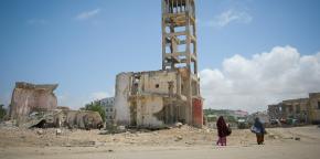 Edifici destruït a Mogadishu, capital de Somàlia.